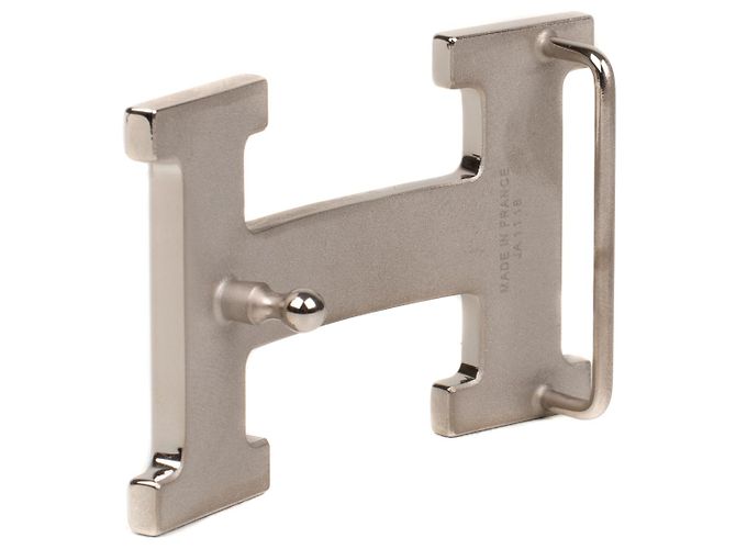 Hermès Constance "Guillochée" Gürtelschnalle aus Palladium Silber Metall - Ansicht 4