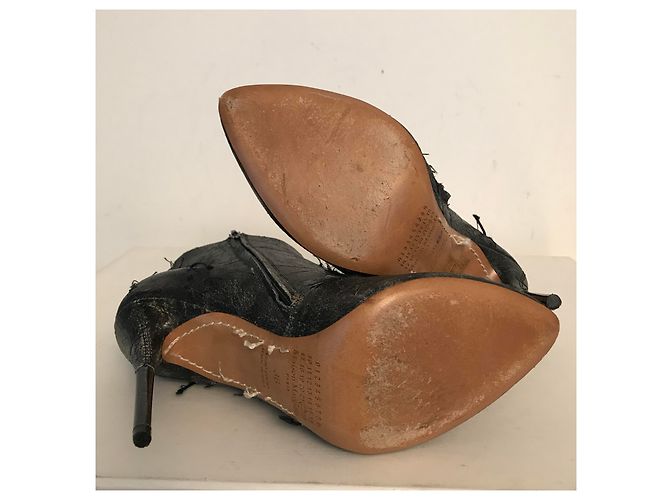 Botines Maison Martin Margiela de piel gris oscuro Gris antracita - vista 4