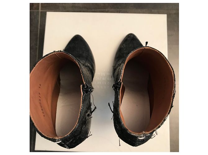 Botines Maison Martin Margiela de piel gris oscuro Gris antracita - vista 7