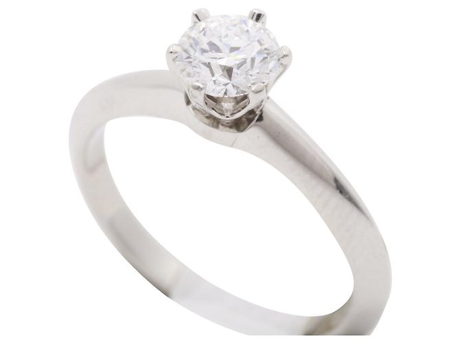 TIFFANY & CO. solitário 0.51ct E / IF anel de noivado de diamante brilhante redondo Branco - vista 2