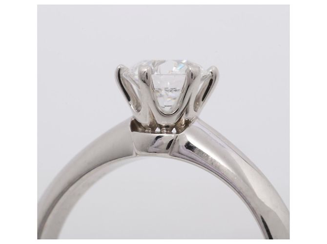 TIFFANY & CO. solitário 0.51ct E / IF anel de noivado de diamante brilhante redondo Branco - vista 5