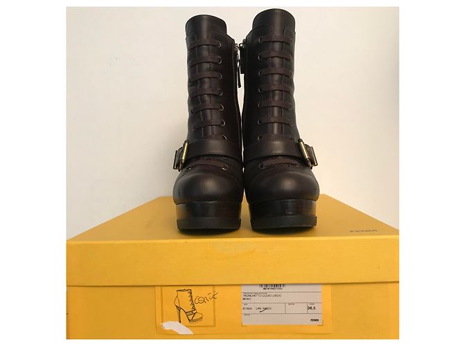 Botines Fendi de piel marrón Castaño - vista 5