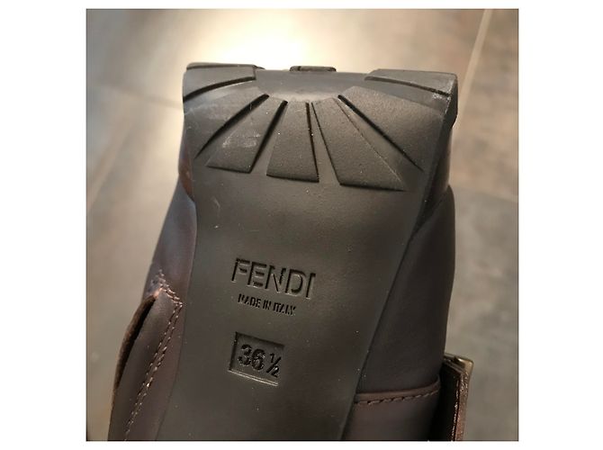 Botines Fendi de piel marrón Castaño - vista 7