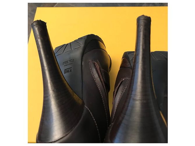 Botines Fendi de piel marrón Castaño - vista 8