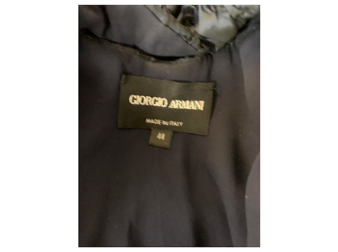 Giorgio Armani Dunkelblaues, besticktes Paillettenkleid Marineblau - Ansicht 5