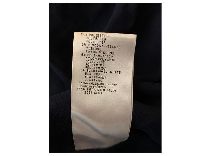 Giorgio Armani Dunkelblaues, besticktes Paillettenkleid Marineblau - Ansicht 7