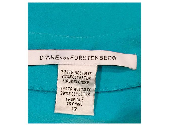 Diane Von Furstenberg DvF Carpe Kreppkleid Türkis - Ansicht 3