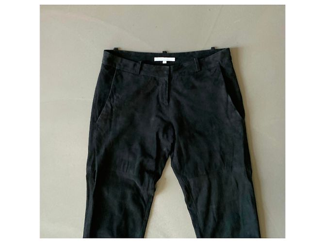 Schwarze Wildlederhose MAJE Größe 34 - Ansicht 15