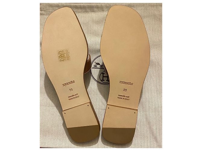 Hermès SANDALI BASSI HERMES ORAN NUOVI Marrone - vista 6