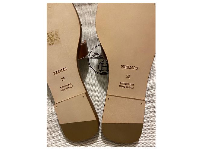 Hermès SANDALI BASSI HERMES ORAN NUOVI Marrone - vista 7