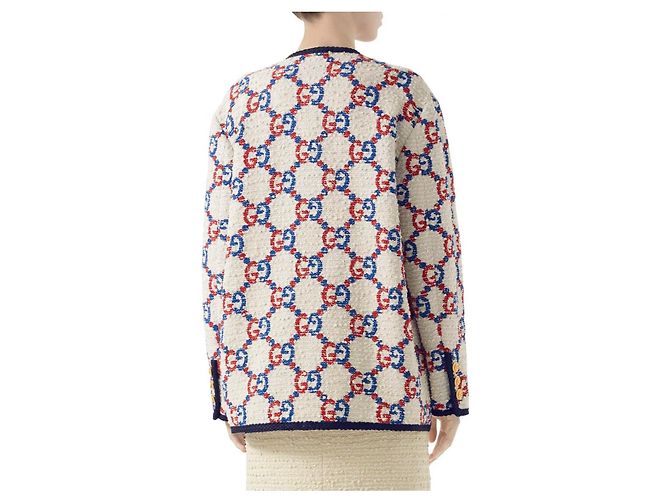 Brand New Gucci Authentic GG Jacquard Tweed Jacket Bianco - vista 2