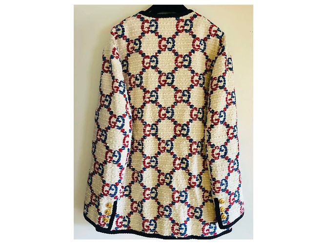 Brand New Gucci Authentic GG Jacquard Tweed Jacket Bianco - vista 4