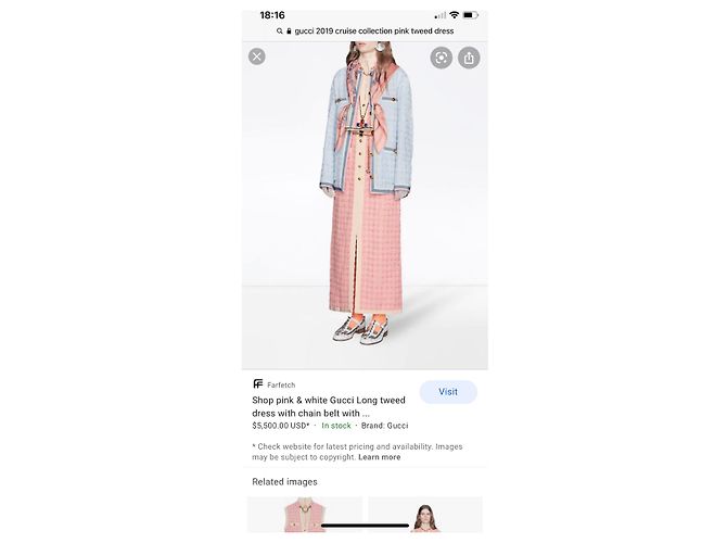 Herrlich !!! Gucci 2019 Cruise Collection - Langes Kleid Pink - Ansicht 2
