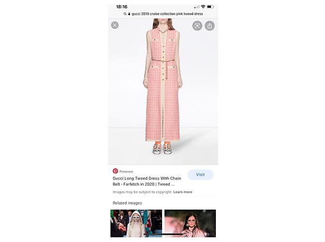 Herrlich !!! Gucci 2019 Cruise Collection - Langes Kleid Pink - Ansicht 3