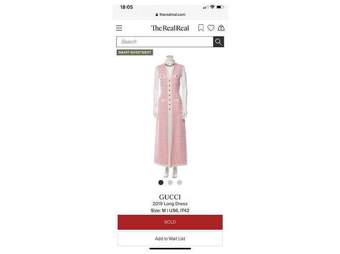 Herrlich !!! Gucci 2019 Cruise Collection - Langes Kleid Pink - Ansicht 4