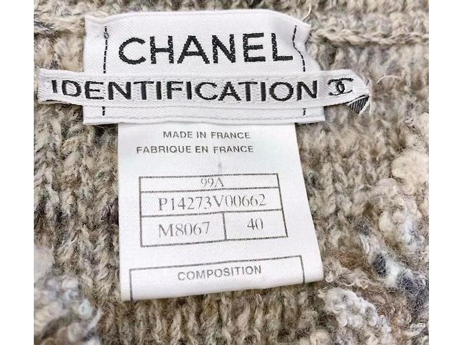 Conjunto de Saia Chanel de Lã Tweed Borgonha Cinza - vista 6