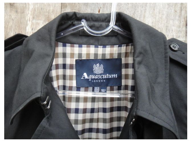 Gabardina aquascutum de mujer 42 Negro - vista 2