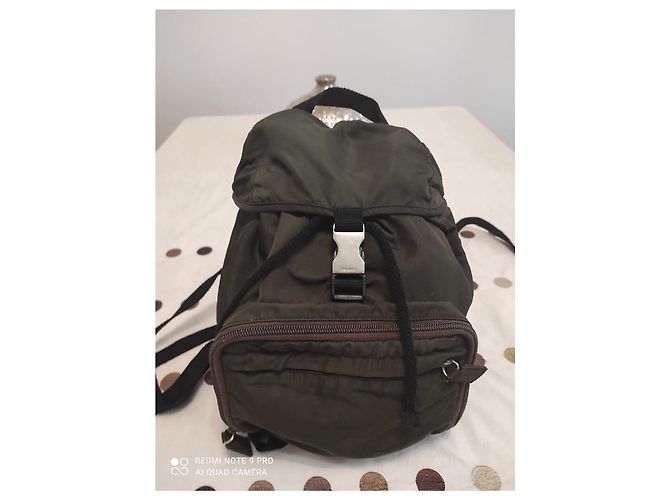 Zaino Prada in nylon verde - vista 3