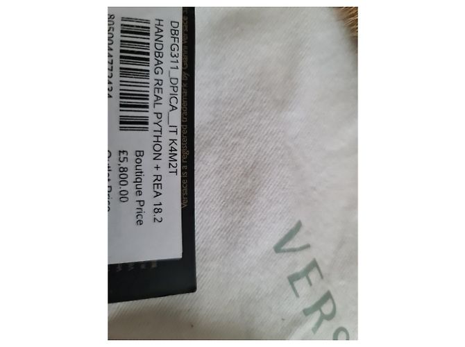 Versace Medusa Mink Fur avec sac à main en python exotique Bronze - vue 11
