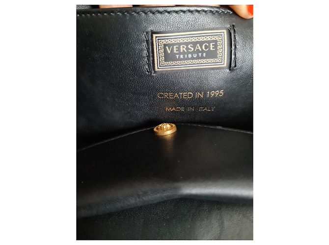 Versace Medusa Mink Fur avec sac à main en python exotique Bronze - vue 8