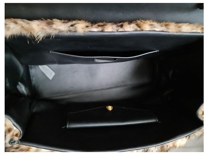 Versace Medusa Mink Fur avec sac à main en python exotique Bronze - vue 9