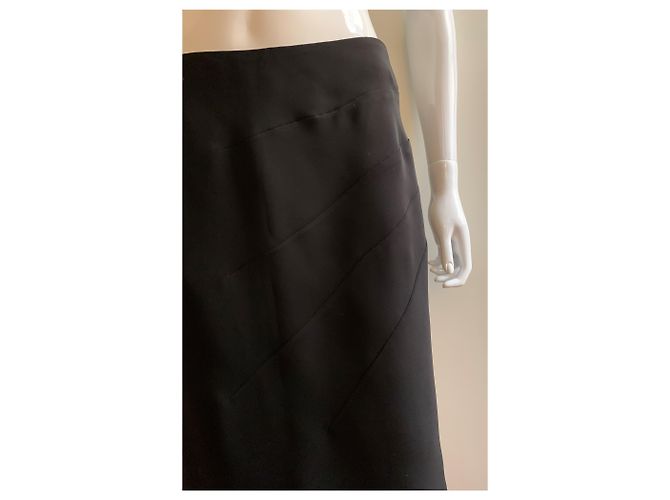 Giorgio Armani Schwarzer Poly-Crêpe-Rock - Ansicht 9