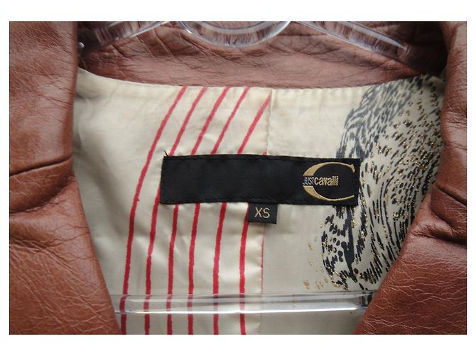 Just Cavalli Nur Cavalli t XS Lederjacke Hellbraun - Ansicht 4
