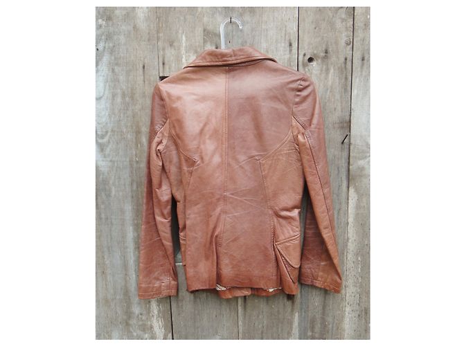 Just Cavalli Nur Cavalli t XS Lederjacke Hellbraun - Ansicht 7