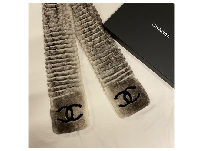 Chanel Bufanda de piel Gris - vista 2