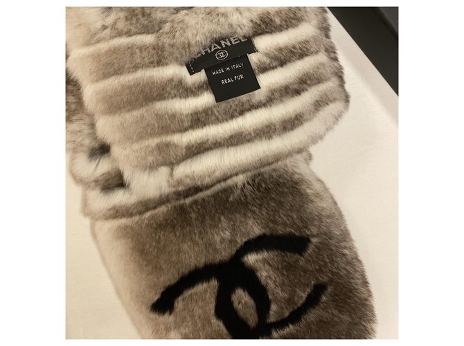 Chanel Bufanda de piel Gris - vista 4