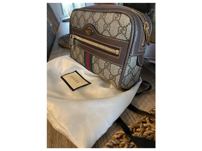 Borsa a mano Gucci Ophidia Marrone chiaro in tessuto - vista 2