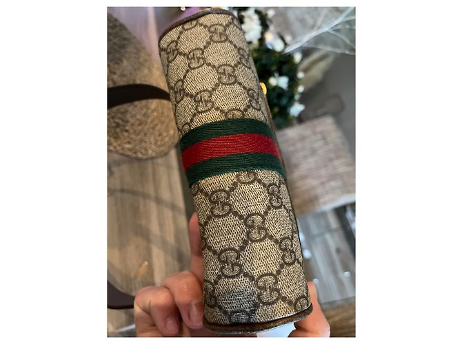 Borsa a mano Gucci Ophidia Marrone chiaro in tessuto - vista 3