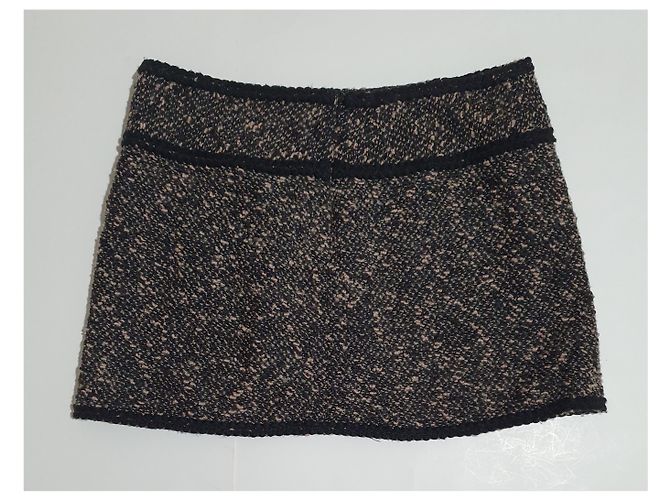Minijupe Nanette Lepore Beige en Laine Multicolore - vue 2
