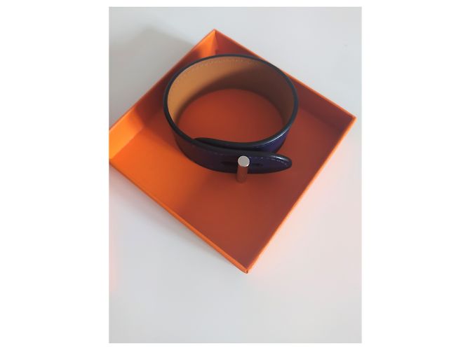 Hermès Bracciale in pelle Hermes Blu - vista 3