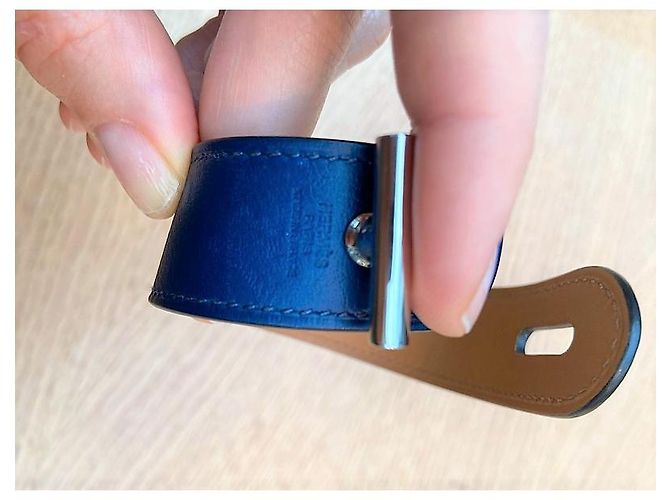 Hermès Bracciale in pelle Hermes Blu - vista 4