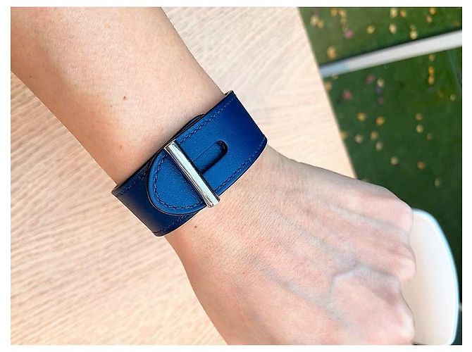 Hermès Bracciale in pelle Hermes Blu - vista 5