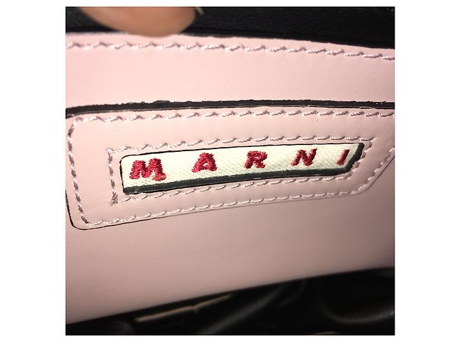 Borsa a mano Marni Tambourine in pelle marrone rosa - vista 10