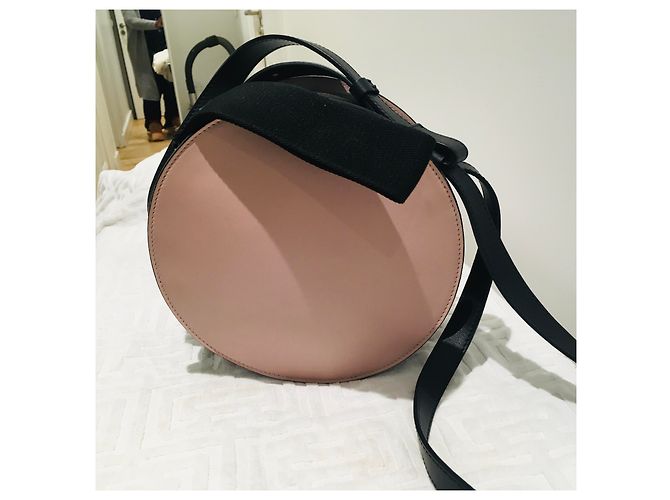 Borsa a mano Marni Tambourine in pelle marrone rosa - vista 12