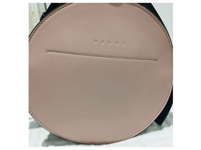 Borsa a mano Marni Tambourine in pelle marrone rosa - vista 13