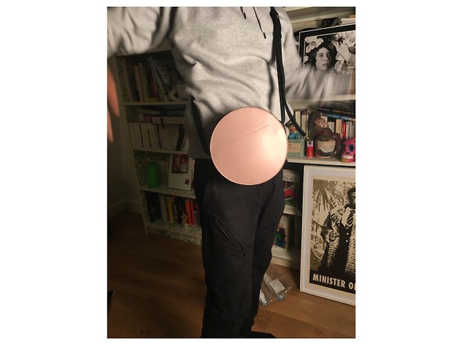 Borsa a mano Marni Tambourine in pelle marrone rosa - vista 8