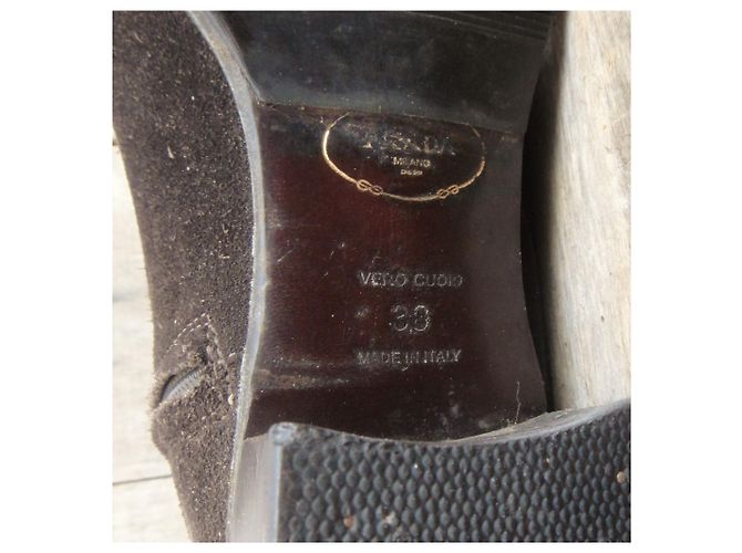Botas Prada de ante marrón oscuro talla 38 - vista 6
