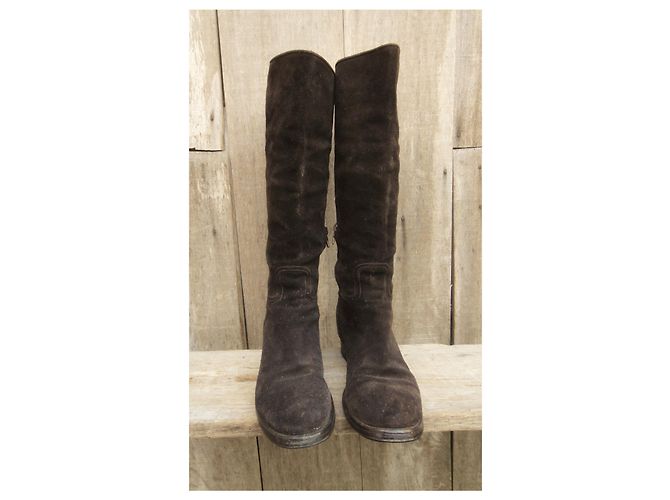 Botas Prada de ante marrón oscuro talla 38 - vista 8