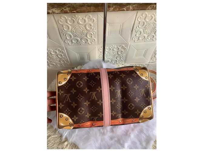 Speedy Bauletto estivo veloce di Louis Vuitton Marrone Rosa Rosso D'oro - vista 4