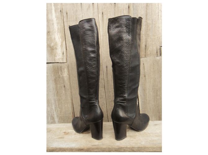 Sergio Rossi Black Leather Boots Size 38 - view 5