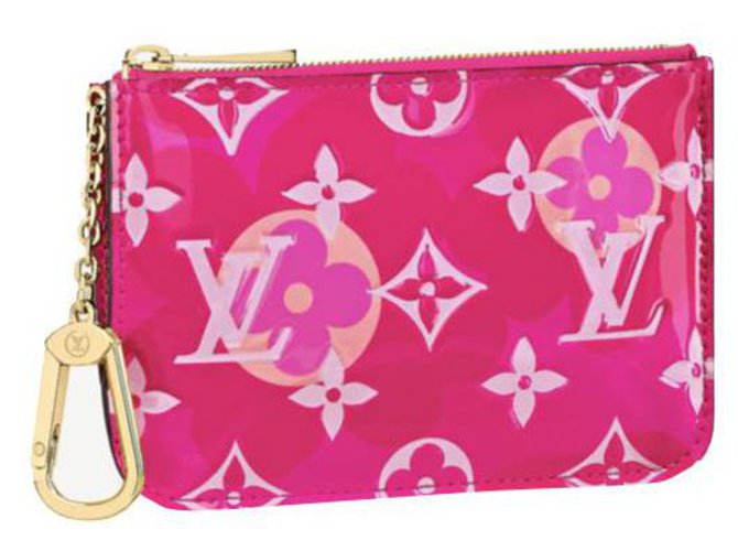 Louis Vuitton LV key pouch Pink Leather ref.251378 Joli Closet
