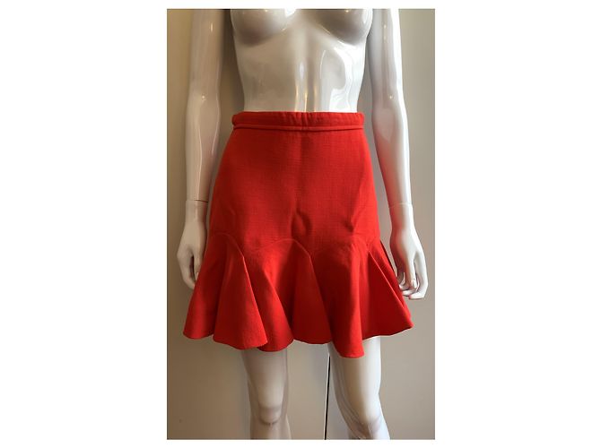 Carven Falda corta de crepé de lana Roja - vista 10