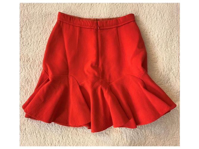 Carven Falda corta de crepé de lana Roja - vista 2