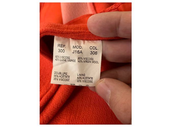 Carven Falda corta de crepé de lana Roja - vista 5