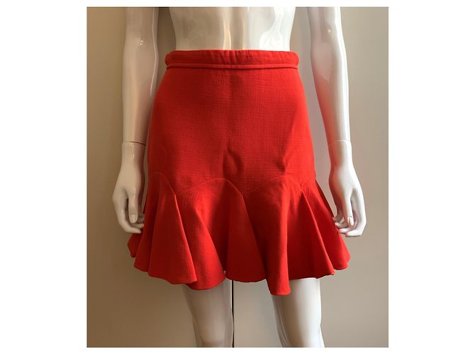 Carven Falda corta de crepé de lana Roja - vista 6