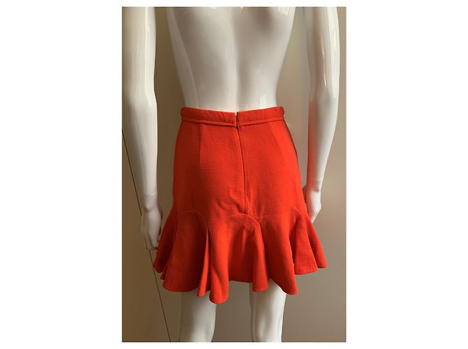 Carven Falda corta de crepé de lana Roja - vista 7